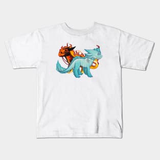 water and fire fury's dragons Kids T-Shirt